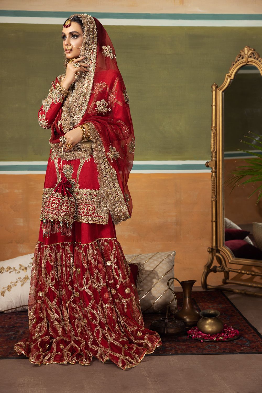 Erum Khan | Begham Jaan Bridal Formals | AMAR - Designer Dress with Intricate embroidery and embellishments. Shop elegent wedding dress at Maria Faisal.