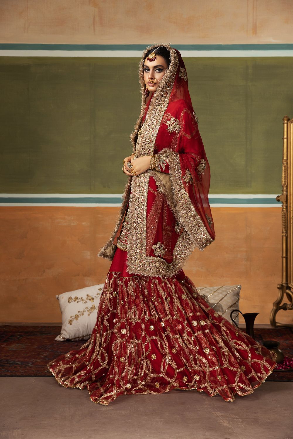 Erum Khan | Begham Jaan Bridal Formals | AMAR - Designer Dress with Intricate embroidery and embellishments. Shop elegent wedding dress at Maria Faisal.
