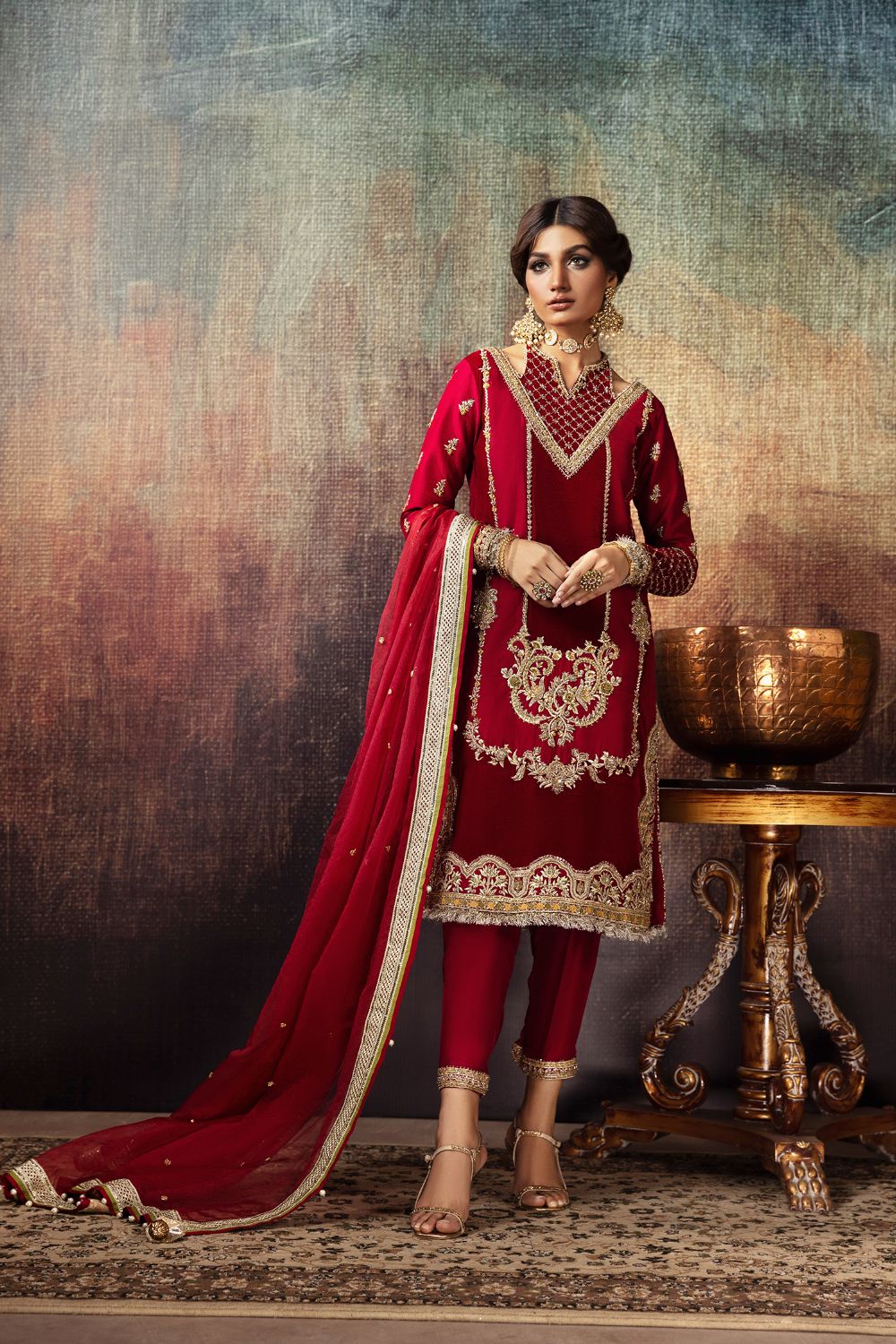 Erum Khan | Begham Jaan Bridal Formals | MALA - Designer Dress with Intricate embroidery and embellishments. Shop elegent wedding dress at Maria Faisal.