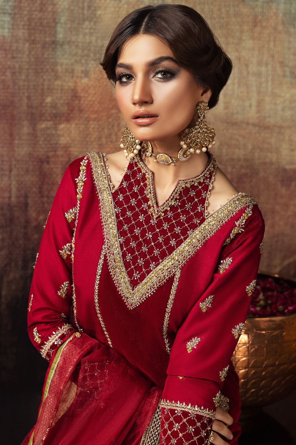 Erum Khan | Begham Jaan Bridal Formals | MALA - Designer Dress with Intricate embroidery and embellishments. Shop elegent wedding dress at Maria Faisal.