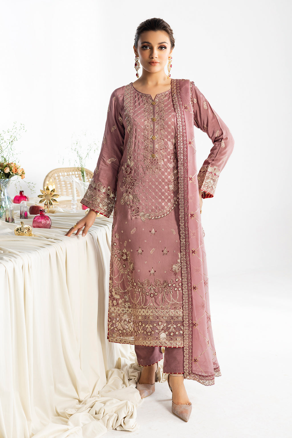 Ramsha | Aangan Luxury Raw silk | AA-104 - Formal Dress - available at Maria Faisal in UK and USA.
