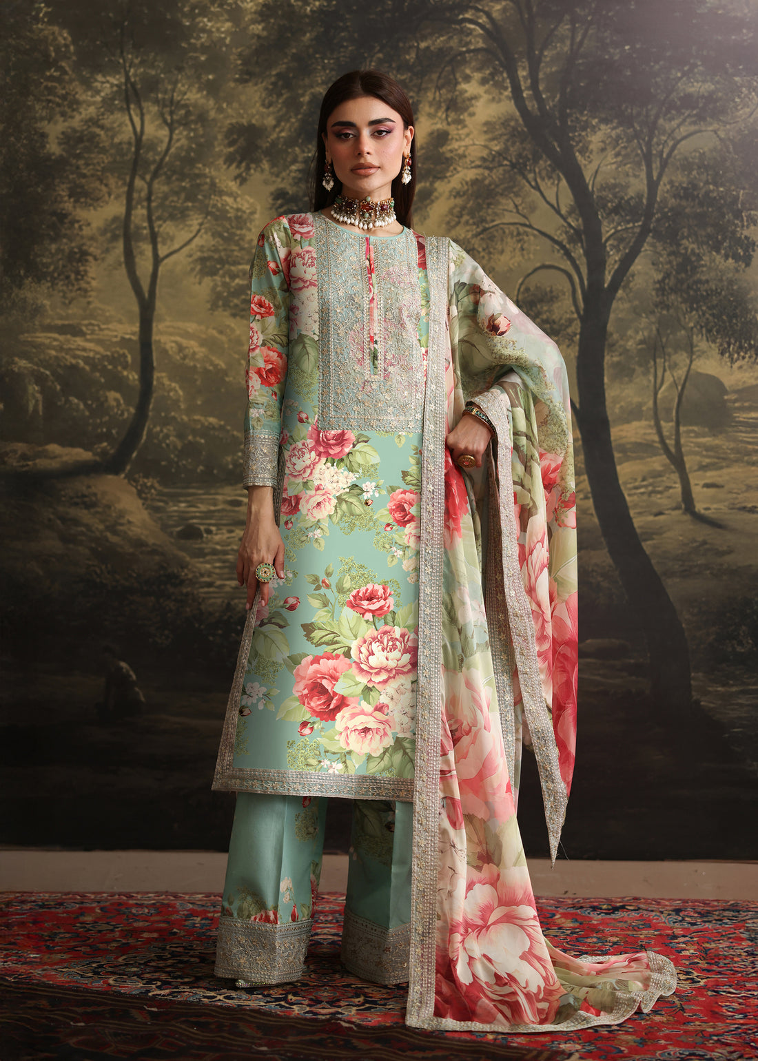Humjoli | Rehana Luxury Collection | AQUA PINK - Ladies Clothes - Maria Faisal