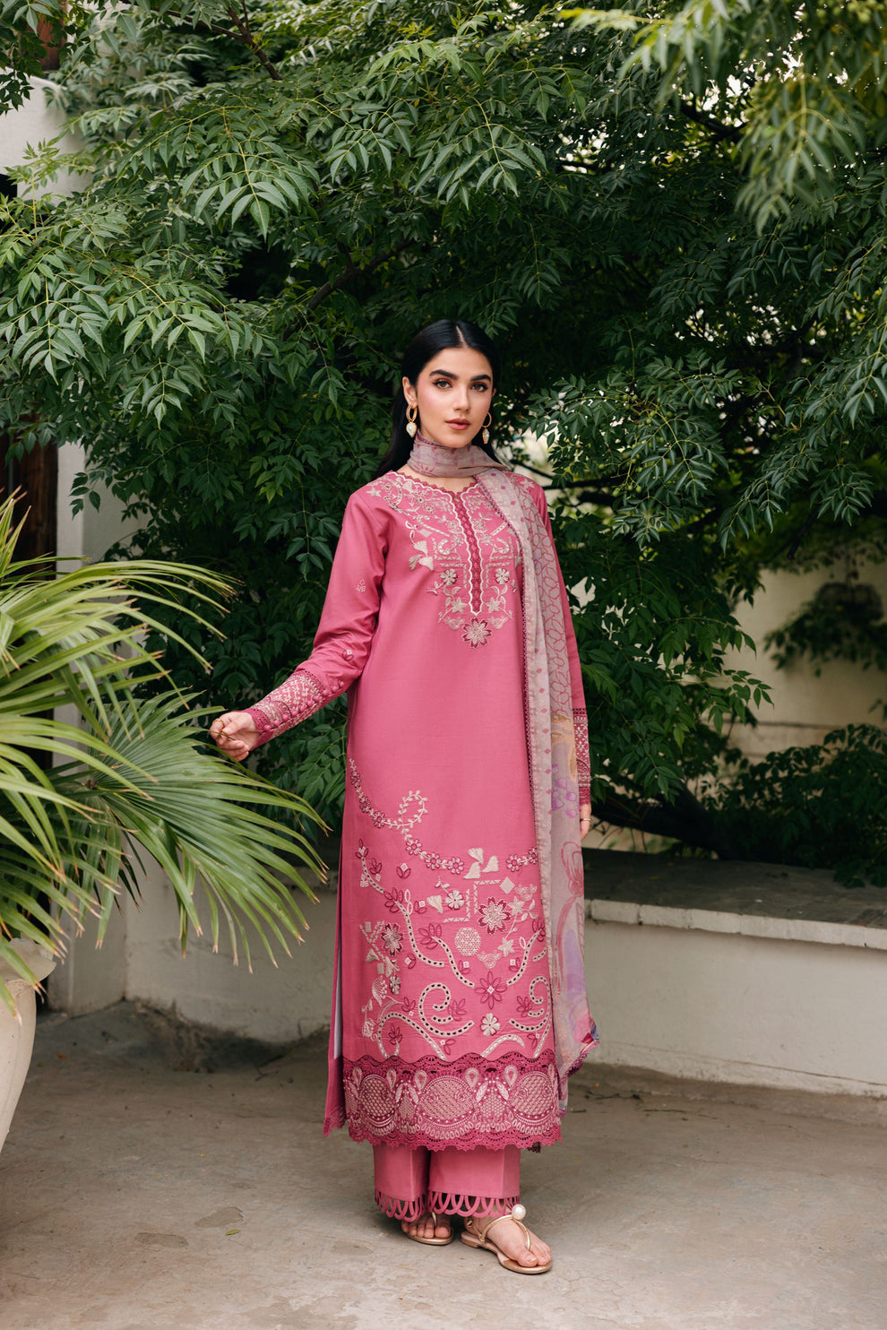 Florent | Festive Luxury Lawn 26 | FZF - 5B - Luxury Dress - available at Maria Faisal in UK and USA.