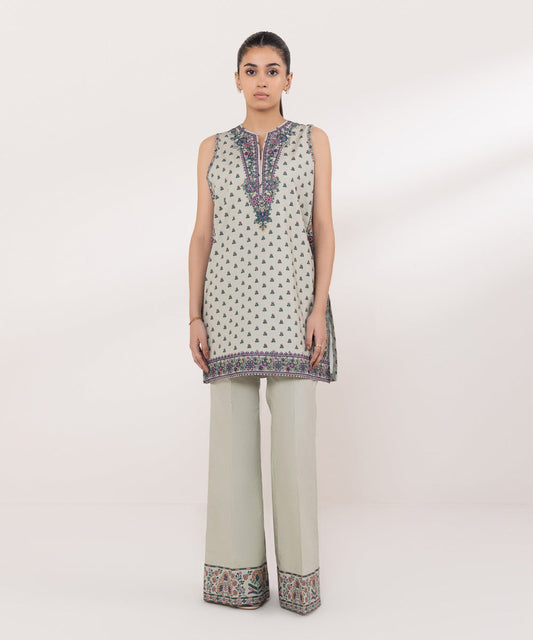 Sapphire | Intermix 2024 | Cambric Suit S-31 - Designer Dress with Intricate embroidery and embellishments. Shop elegent wedding dress at Maria Faisal.