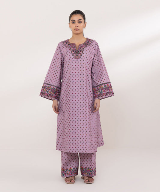 Sapphire | Intermix 2024 | Cambric Suit S-32 - Designer Dress with Intricate embroidery and embellishments. Shop elegent wedding dress at Maria Faisal.