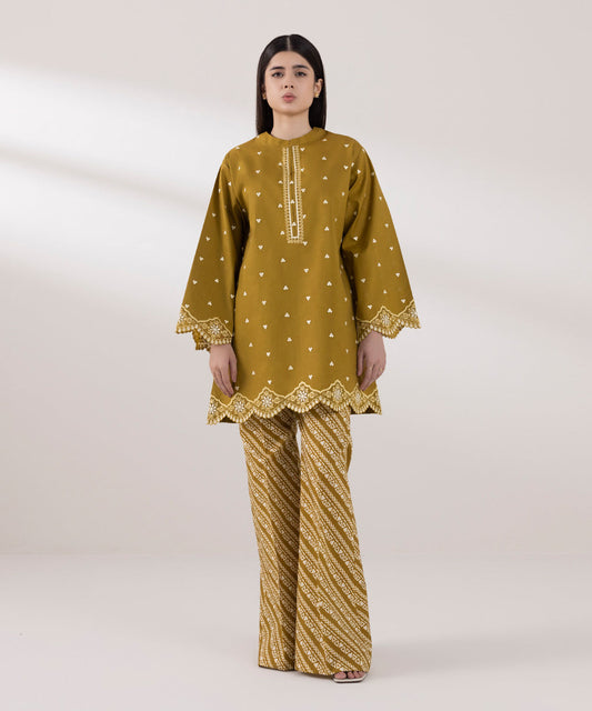 Sapphire | Intermix 2024 | Cambric Suit S-33 - Designer Dress with Intricate embroidery and embellishments. Shop elegent wedding dress at Maria Faisal.