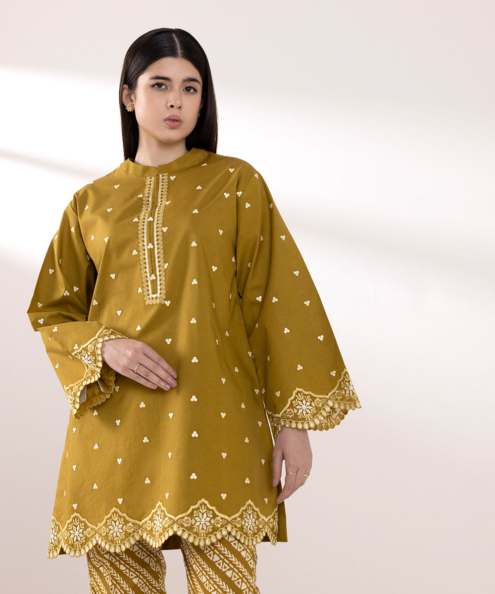 Sapphire | Intermix 2024 | Cambric Suit S-33 - Designer Dress with Intricate embroidery and embellishments. Shop elegent wedding dress at Maria Faisal.