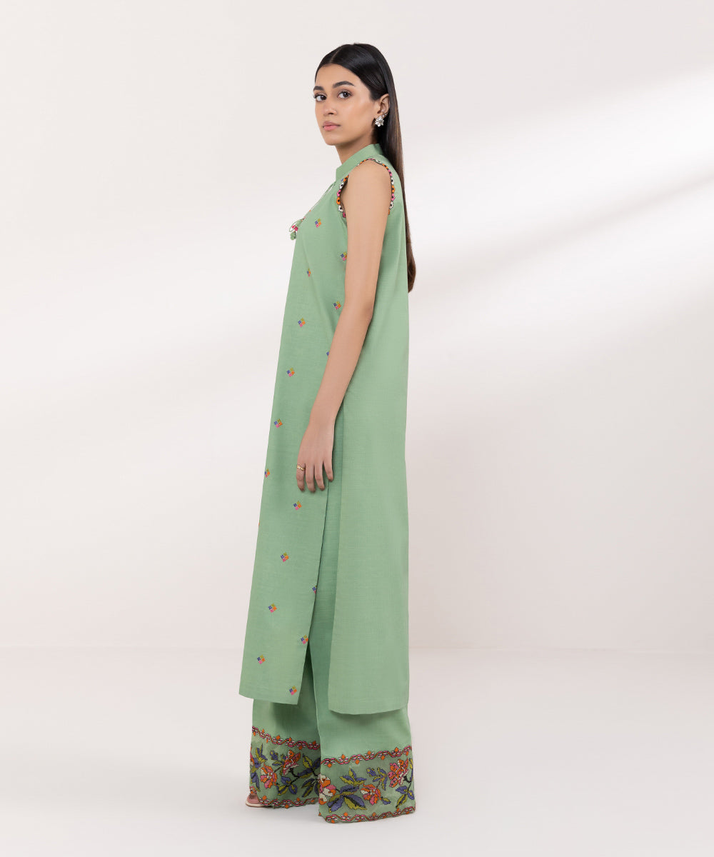 Sapphire | Intermix 2024 | Cambric Suit S-35 - Designer Dress with Intricate embroidery and embellishments. Shop elegent wedding dress at Maria Faisal.