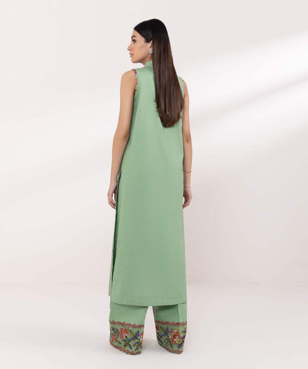 Sapphire | Intermix 2024 | Cambric Suit S-35 - Designer Dress with Intricate embroidery and embellishments. Shop elegent wedding dress at Maria Faisal.
