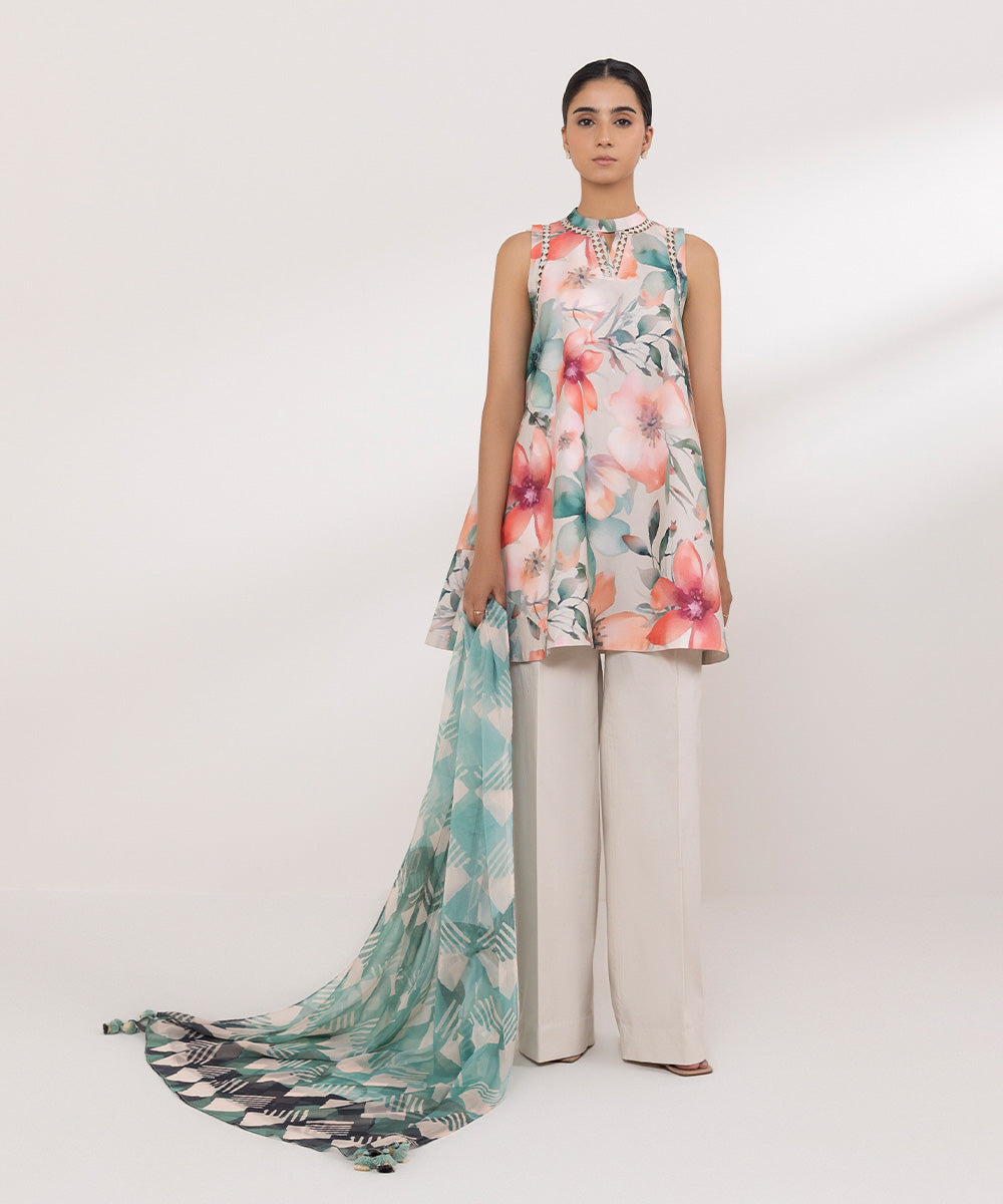 Sapphire | Intermix 2024 | Cambric Suit S-23 - Designer Dress with Intricate embroidery and embellishments. Shop elegent wedding dress at Maria Faisal.