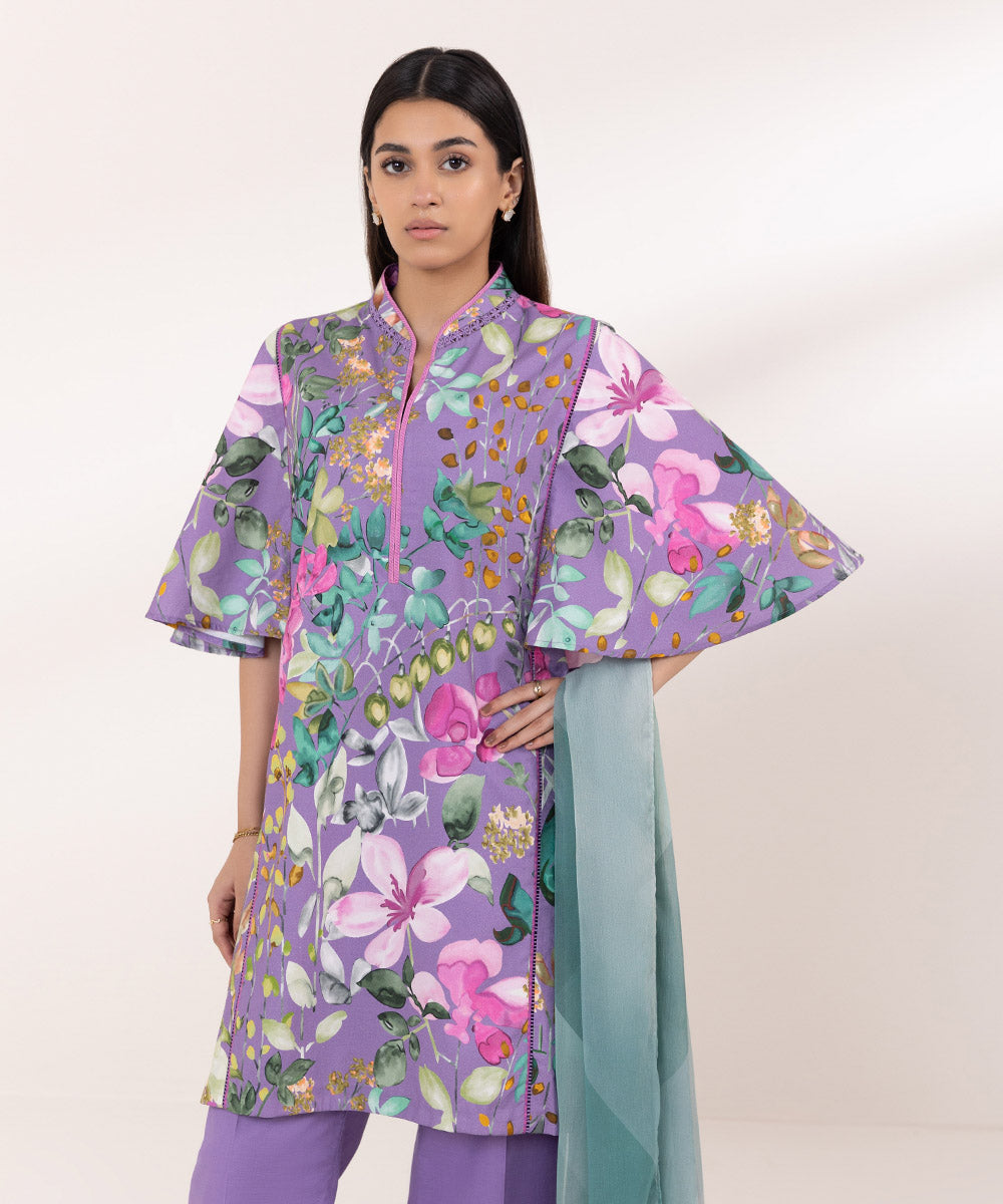 Sapphire | Intermix 2024 | Cambric Suit S-24 - Designer Dress with Intricate embroidery and embellishments. Shop elegent wedding dress at Maria Faisal.