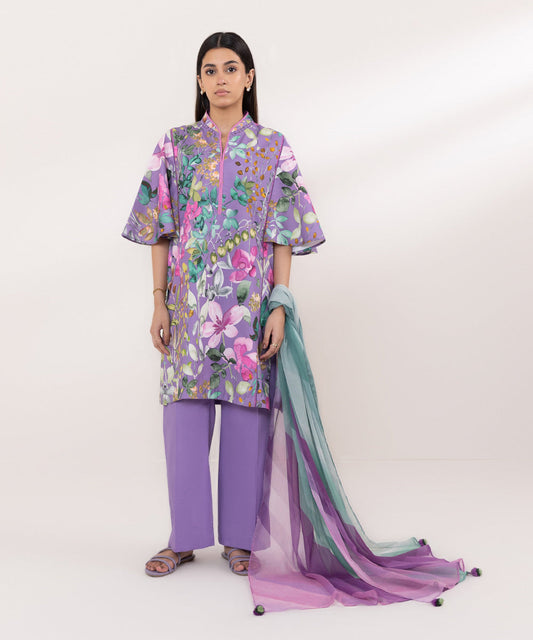 Sapphire | Intermix 2024 | Cambric Suit S-24 - Designer Dress with Intricate embroidery and embellishments. Shop elegent wedding dress at Maria Faisal.