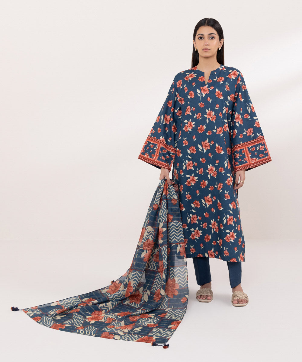 Sapphire | Intermix 2024 | Cambric Suit S-25 - Designer Dress with Intricate embroidery and embellishments. Shop elegent wedding dress at Maria Faisal.