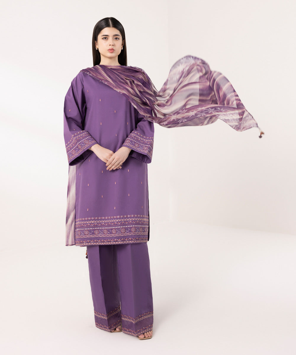 Sapphire | Intermix 2024 | Cambric Suit S-41 - Designer Dress with Intricate embroidery and embellishments. Shop elegent wedding dress at Maria Faisal.