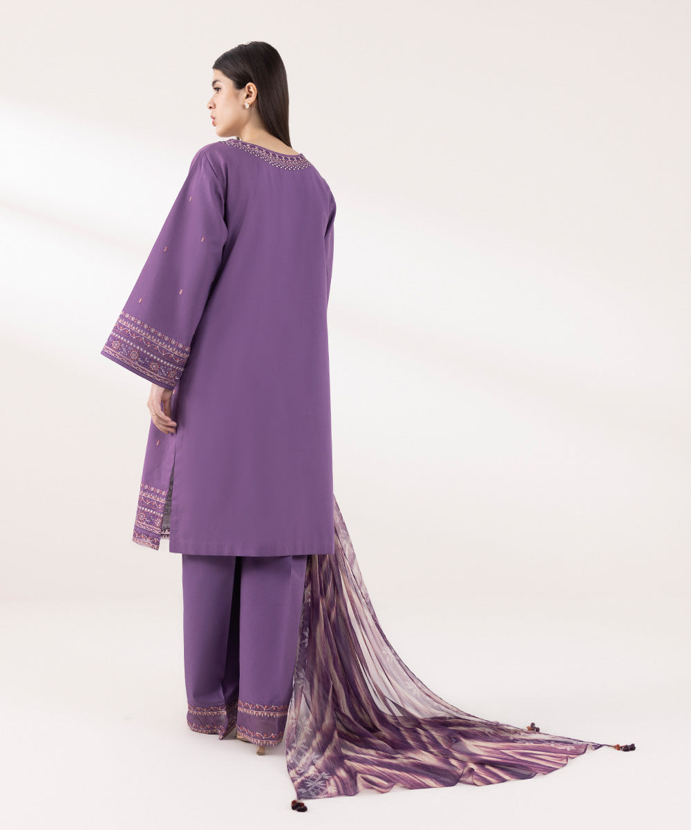 Sapphire | Intermix 2024 | Cambric Suit S-41 - Designer Dress with Intricate embroidery and embellishments. Shop elegent wedding dress at Maria Faisal.