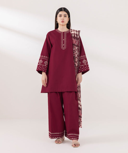 Sapphire | Intermix 2024 | Cambric Suit S-42 - Designer Dress with Intricate embroidery and embellishments. Shop elegent wedding dress at Maria Faisal.