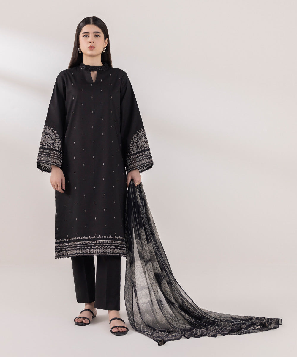 Sapphire | Intermix 2024 | Cambric Suit S-43 - Designer Dress with Intricate embroidery and embellishments. Shop elegent wedding dress at Maria Faisal.
