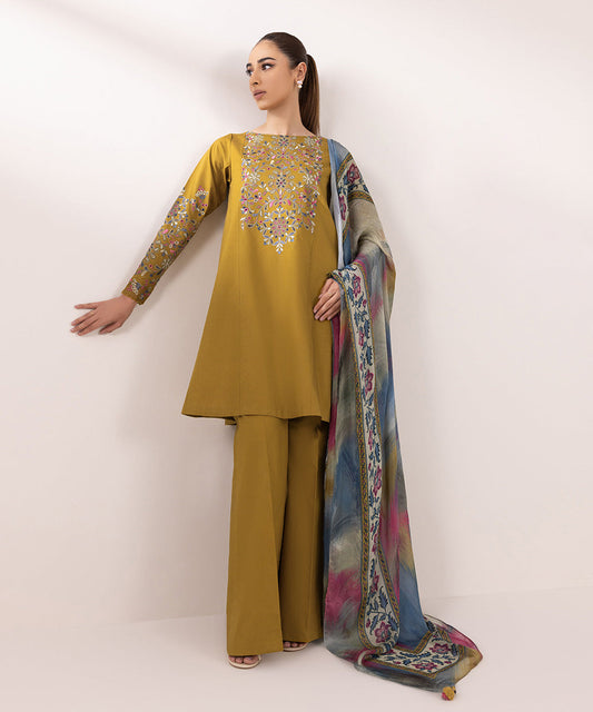 Sapphire | Intermix 2024 | Cambric Suit S-12 - Designer Dress with Intricate embroidery and embellishments. Shop elegent wedding dress at Maria Faisal.