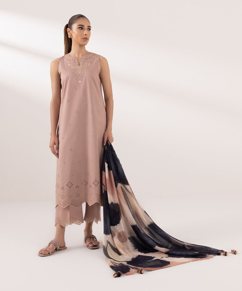 Sapphire | Intermix 2024 | Cambric Suit S-13 - Designer Dress with Intricate embroidery and embellishments. Shop elegent wedding dress at Maria Faisal.