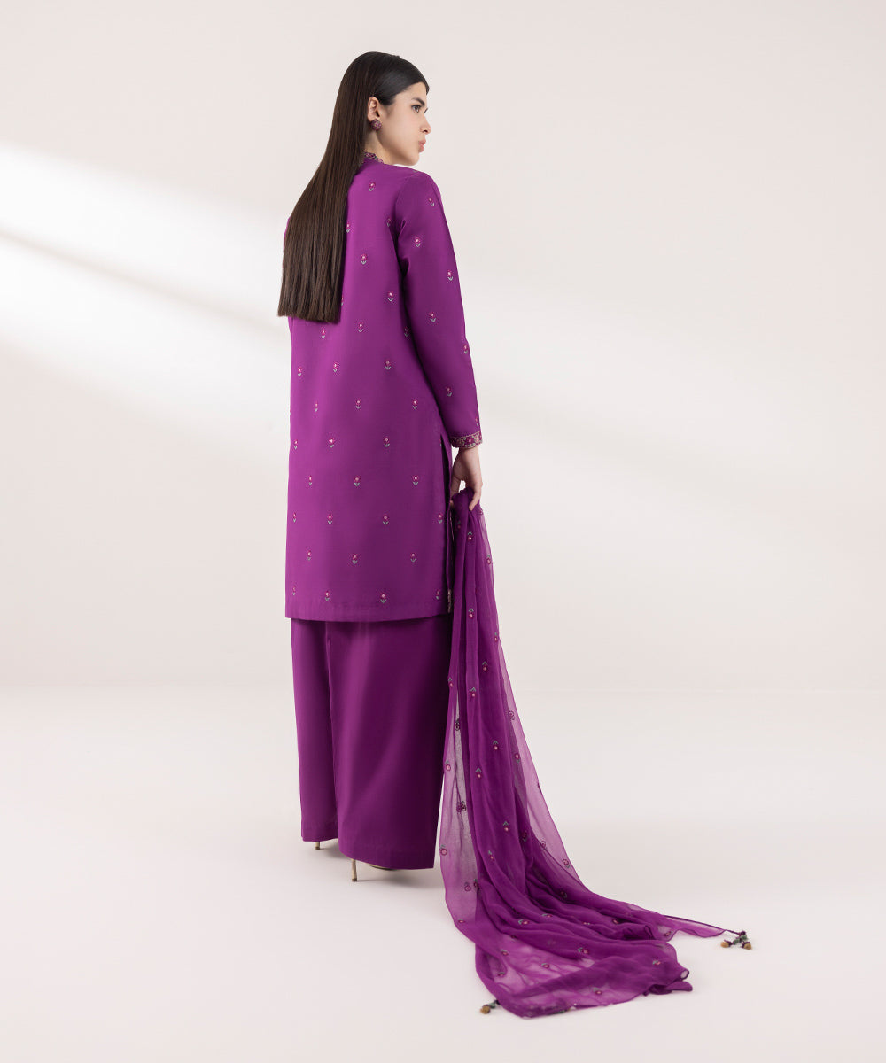 Sapphire | Intermix 2024 | Cambric Suit S-18 - Designer Dress with Intricate embroidery and embellishments. Shop elegent wedding dress at Maria Faisal.