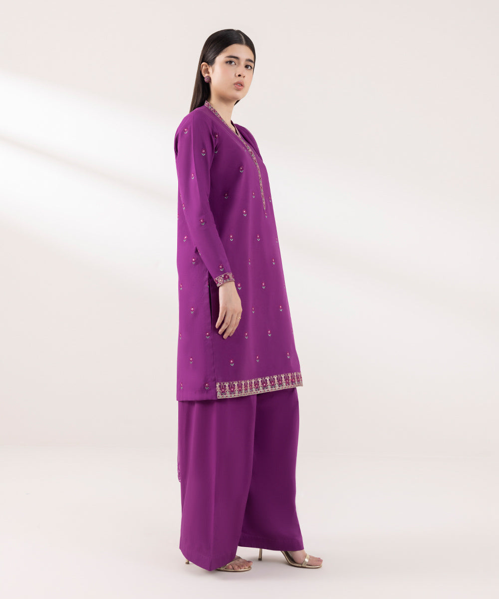 Sapphire | Intermix 2024 | Cambric Suit S-18 - Designer Dress with Intricate embroidery and embellishments. Shop elegent wedding dress at Maria Faisal.