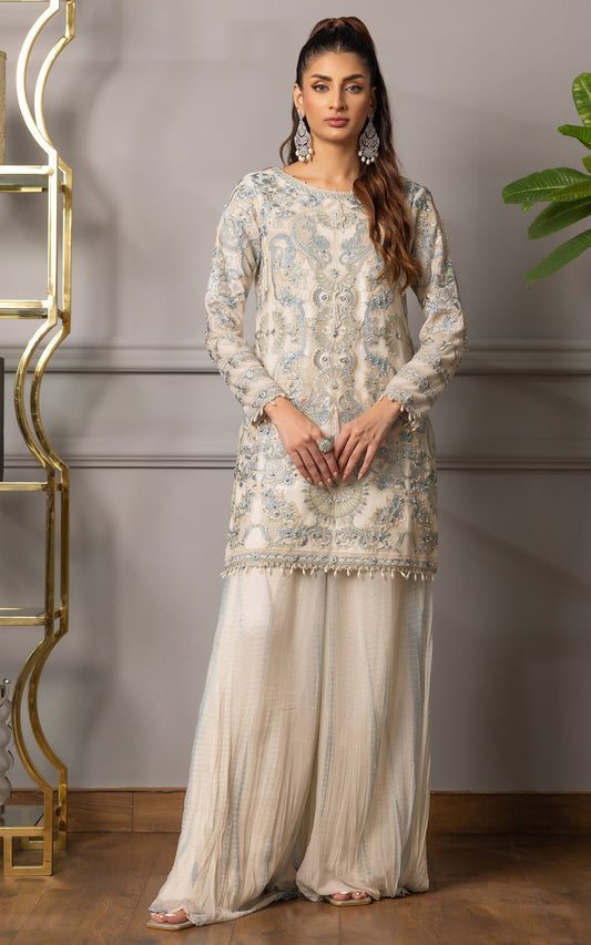 Threads and Motifs | Formal Dresses 25 | Embroidered Shirt With Gharara - Ladies Clothes - Maria Faisal