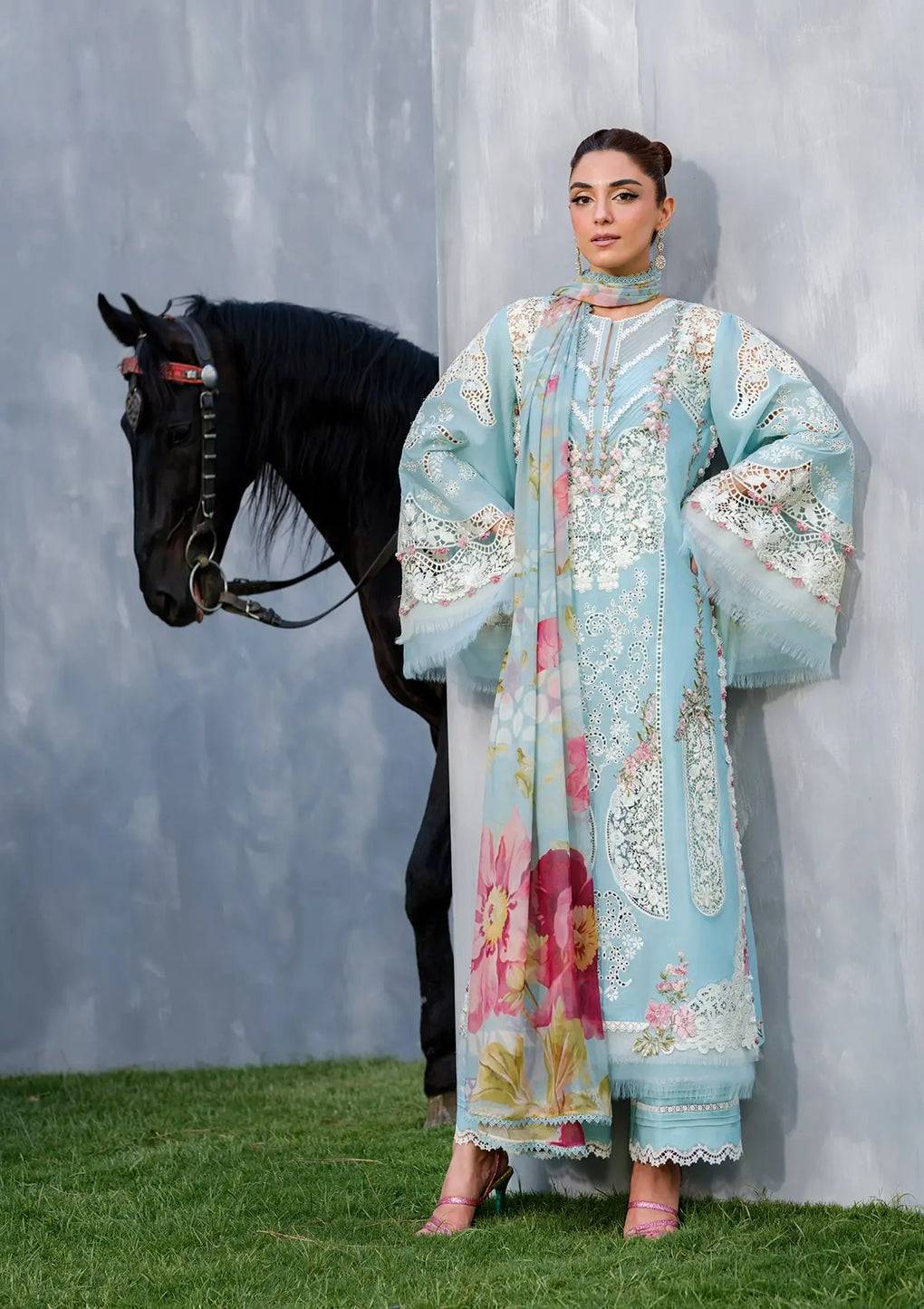 Elaf Premium | Luxury Lawn 25 | ELH-5B ELYA by Maria Faisal - Registered Vendor of : Elaf Premium - type : Ladies Clothes - 100% original wedding dresses