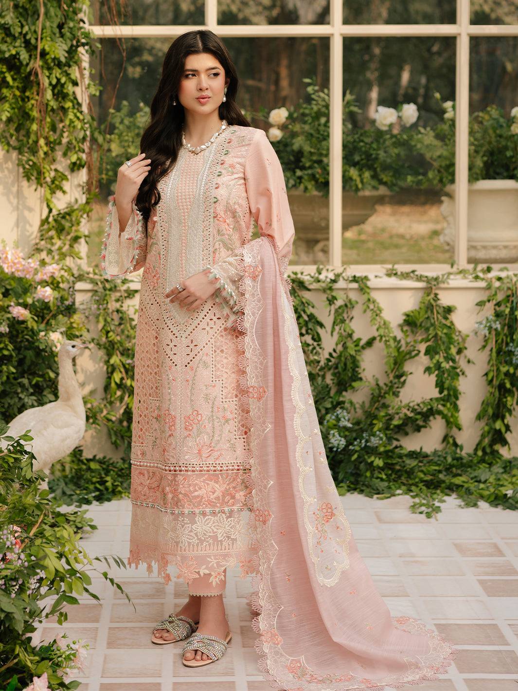 Bin Ilyas | Freesia Embroidered Lawn 25 | 101 - A by Maria Faisal - Registered Vendor of : Bin Ilyas - type : Ladies Clothes - 100% original wedding dresses