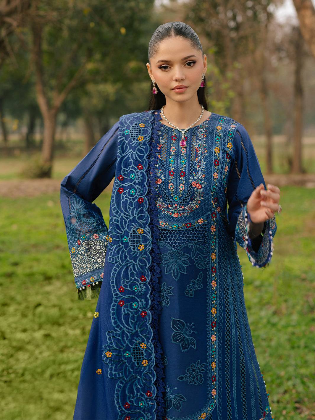 Bin Ilyas | Freesia Embroidered Lawn 25 | 102 - B by Maria Faisal - Registered Vendor of : Bin Ilyas - type : Ladies Clothes - 100% original wedding dresses