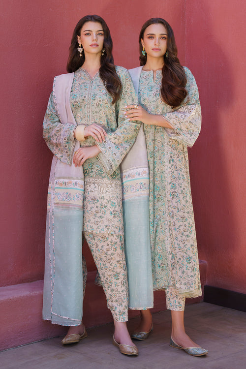 Baroque | Luxury Pret 24 | LAWN UF-577 - Designer Dress with Intricate embroidery and embellishments. Shop elegent wedding dress at Maria Faisal.