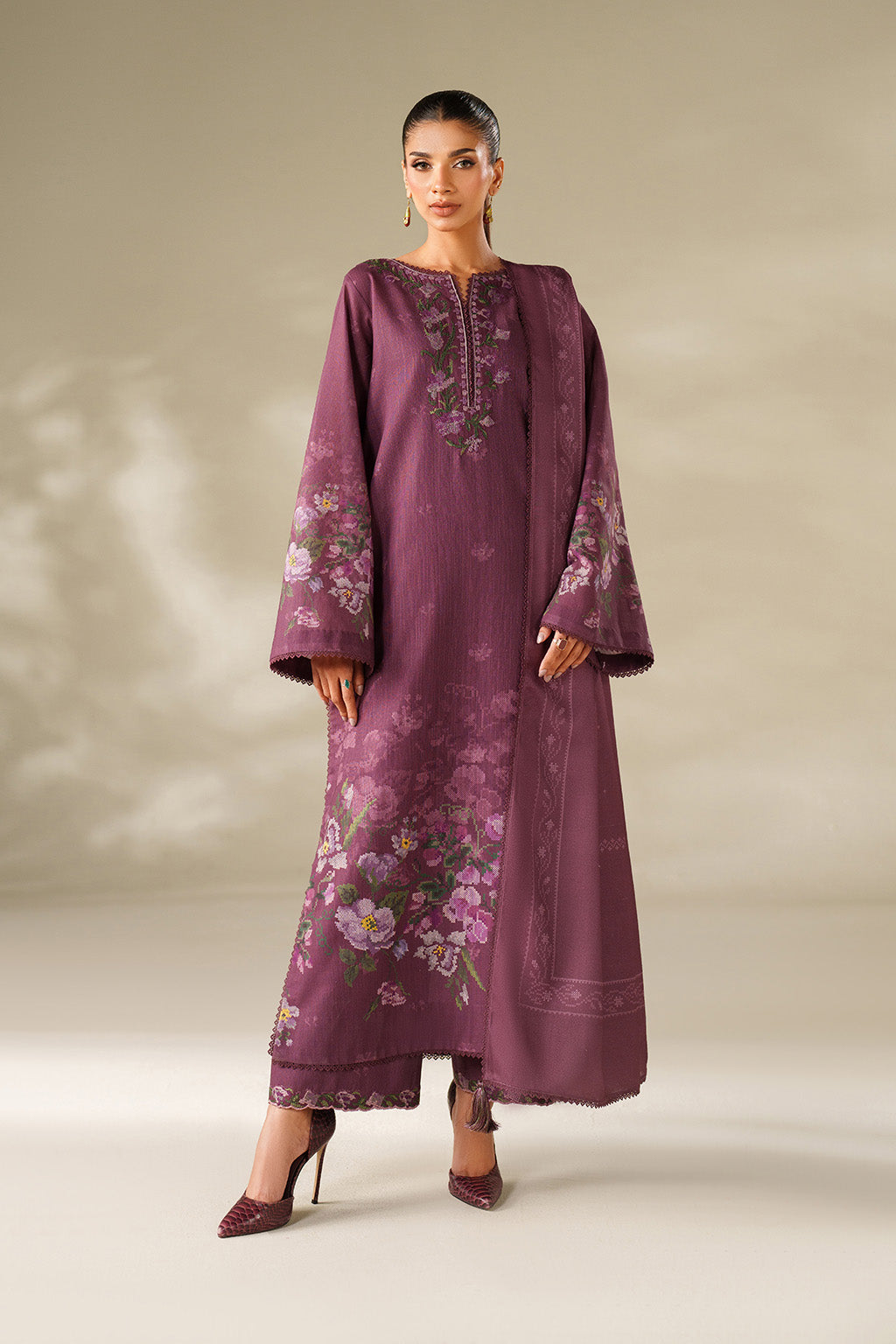 Iznik | Winter Chapter 25 | UE-566 Printed Khaddar - Casual Dress - available at Maria Faisal in UK and USA.