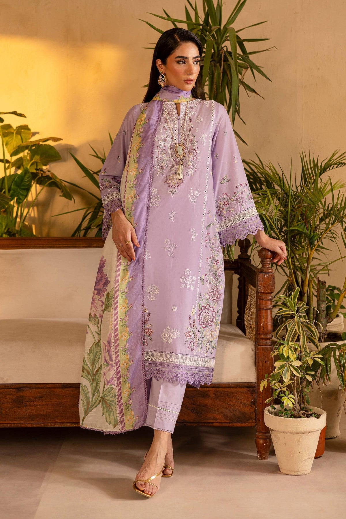 Batik | Nyra Embroidered Summer Solids | Rufna by Maria Faisal - Registered Vendor of : Batik - type : Ladies Clothes - 100% original wedding dresses