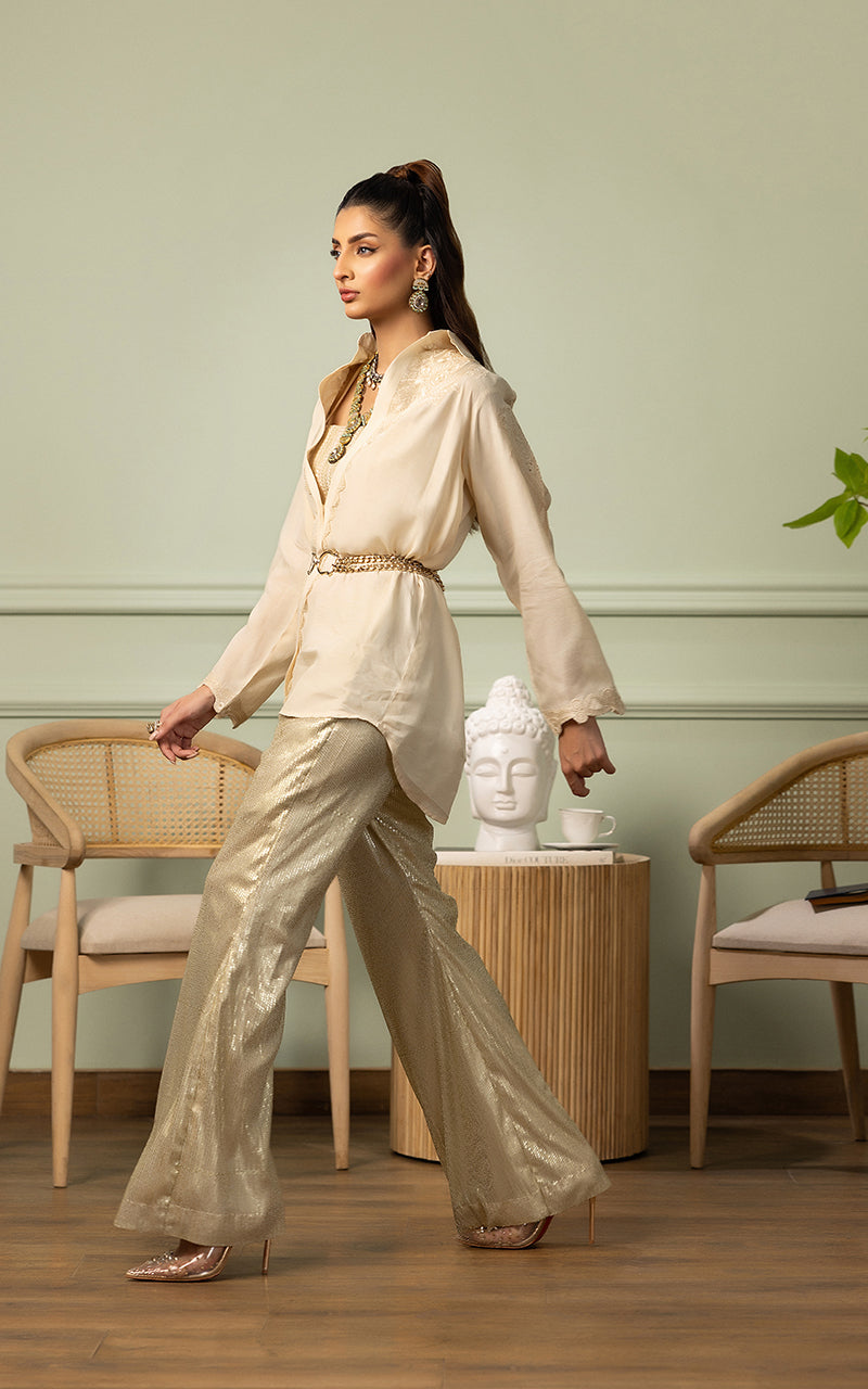 Threads and Motifs | Formal Dresses 25 | EMBROIDERED TOP WITH TUBE AND SEQUINS TROUSER