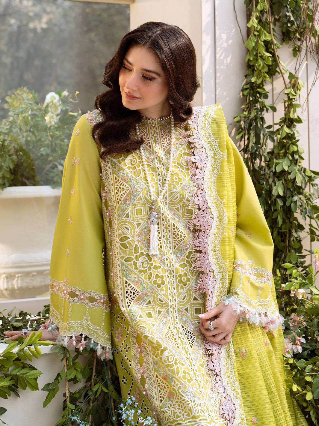 Bin Ilyas | Freesia Embroidered Lawn 25 | 105 - A by Maria Faisal - Registered Vendor of : Bin Ilyas - type : Ladies Clothes - 100% original wedding dresses