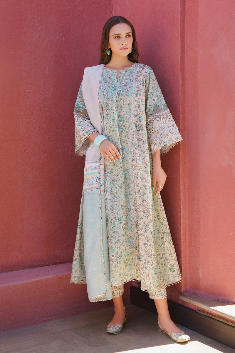 Baroque | Luxury Pret 24 | LAWN UF-577 - Designer Dress with Intricate embroidery and embellishments. Shop elegent wedding dress at Maria Faisal.