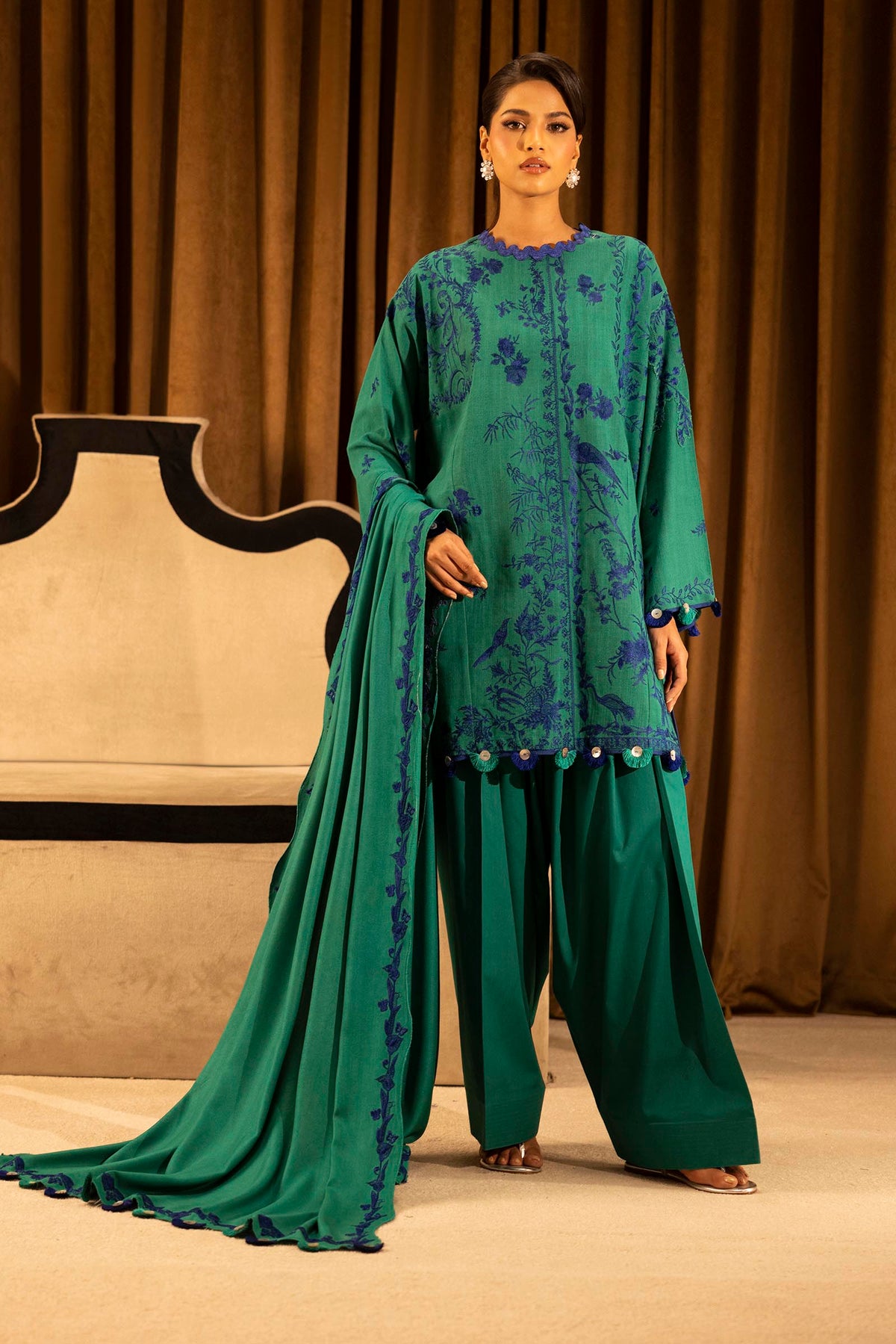Sana Safinaz | Muzlin Winter 25 | 010A - Casual Dress - available at Maria Faisal in UK and USA.