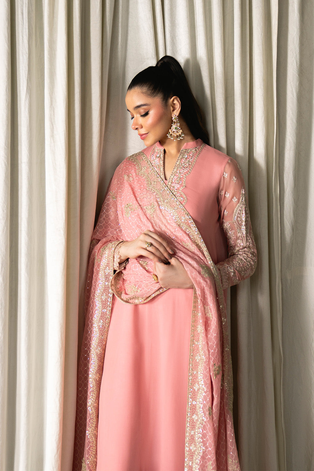 Neeshay | Ready to Wear Chiffon | RTW-CHFN-02 Pink - Ladies Clothes - Maria Faisal