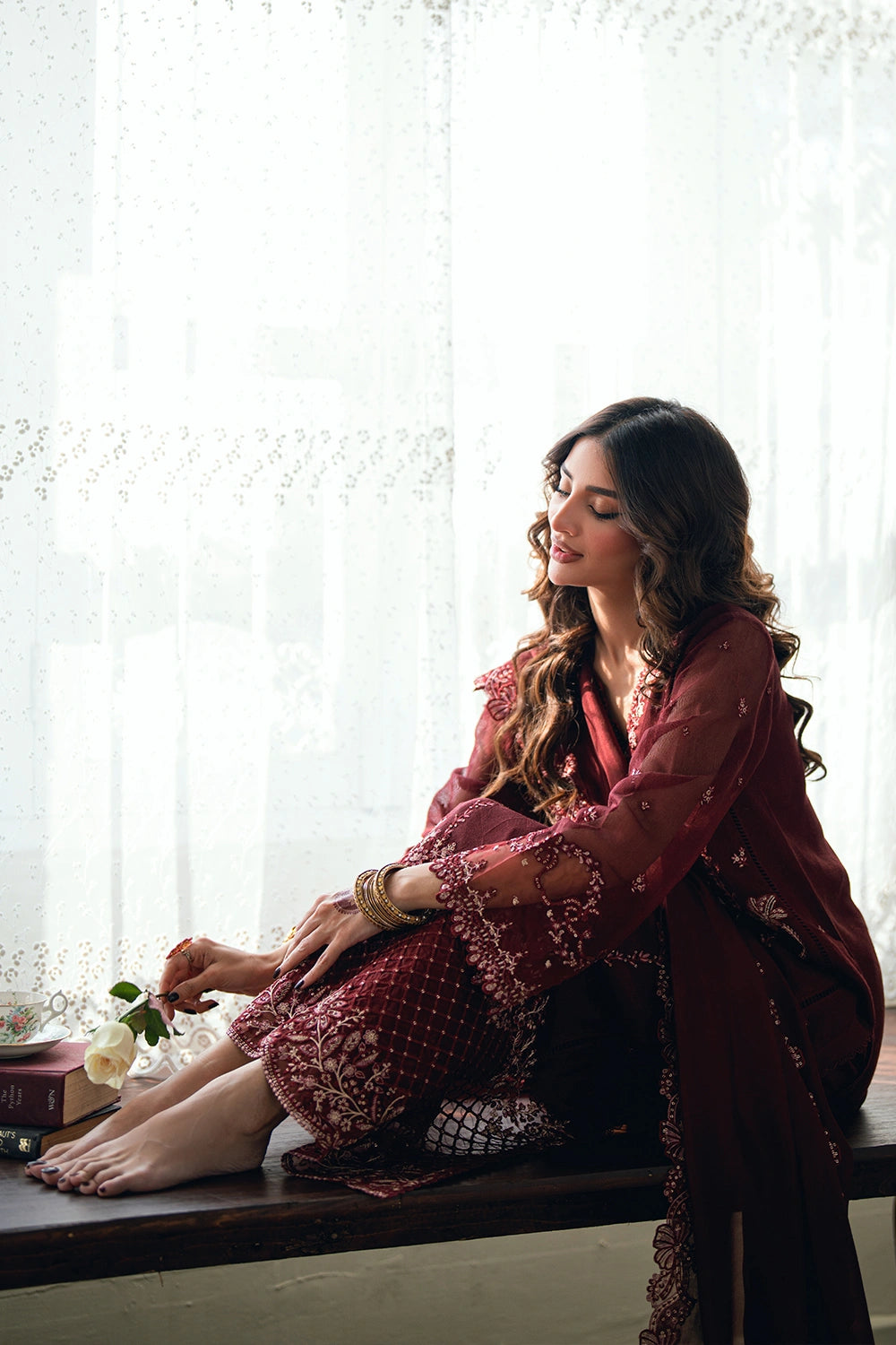 Azure | Eid Drop | Hibiscus - Formal Dress - available at Maria Faisal in UK and USA.