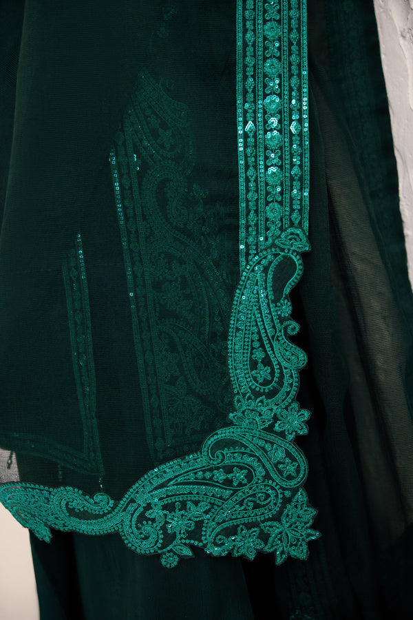 Farasha | Formals 26 | Emerald Luxe - Formal Dress - available at Maria Faisal in UK and USA.