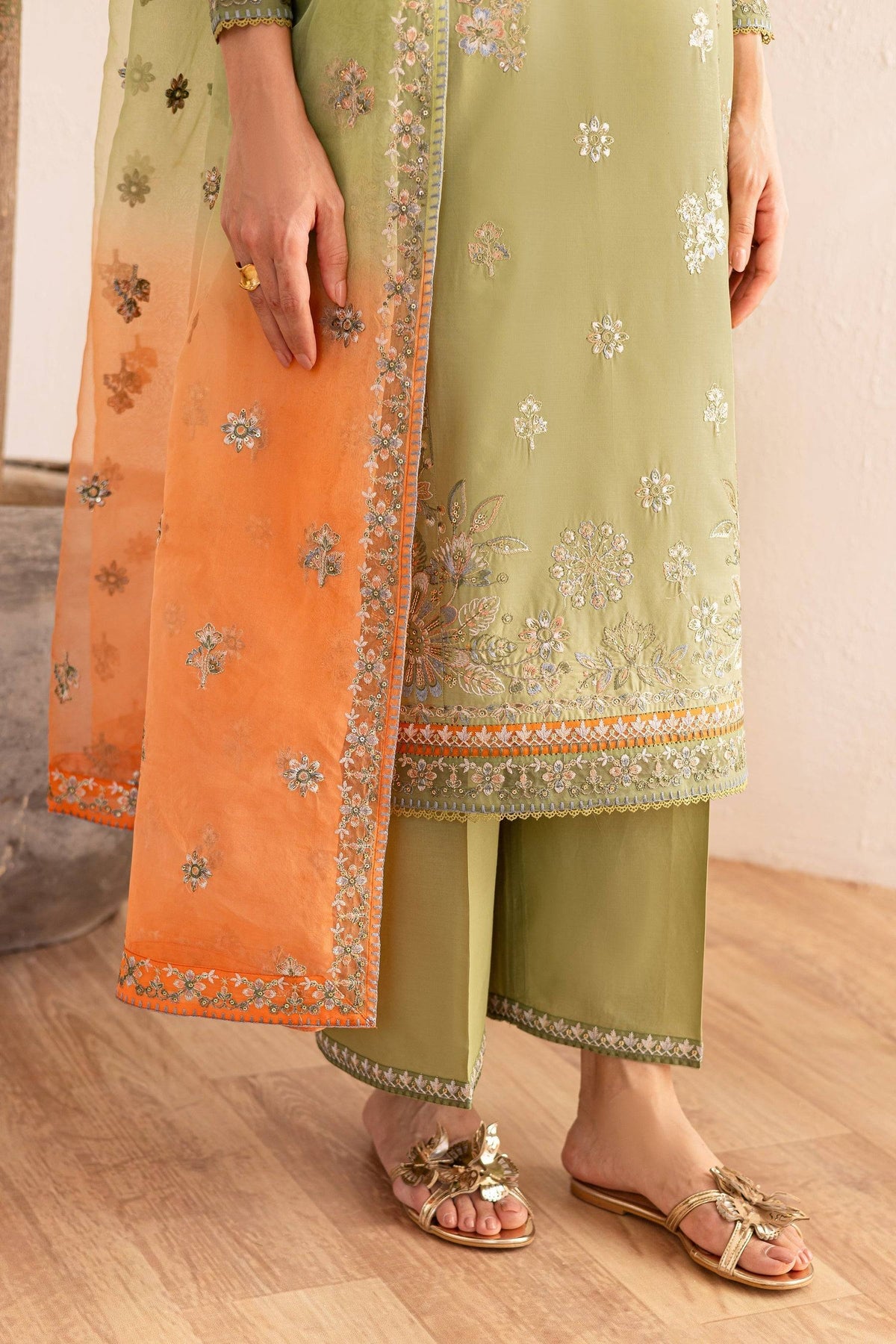 Batik | Nyra Embroidered Summer Solids | Citrus Glow by Maria Faisal - Registered Vendor of : Batik - type : Ladies Clothes - 100% original wedding dresses