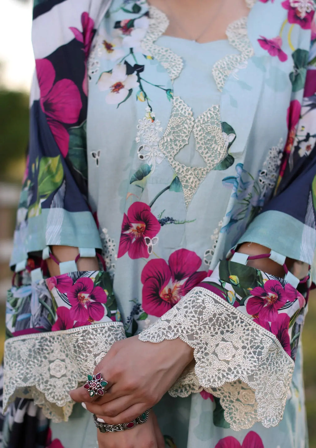Elaf Premium | Prints Chikankari 24 | 01B AQUABELLA - Waniyas