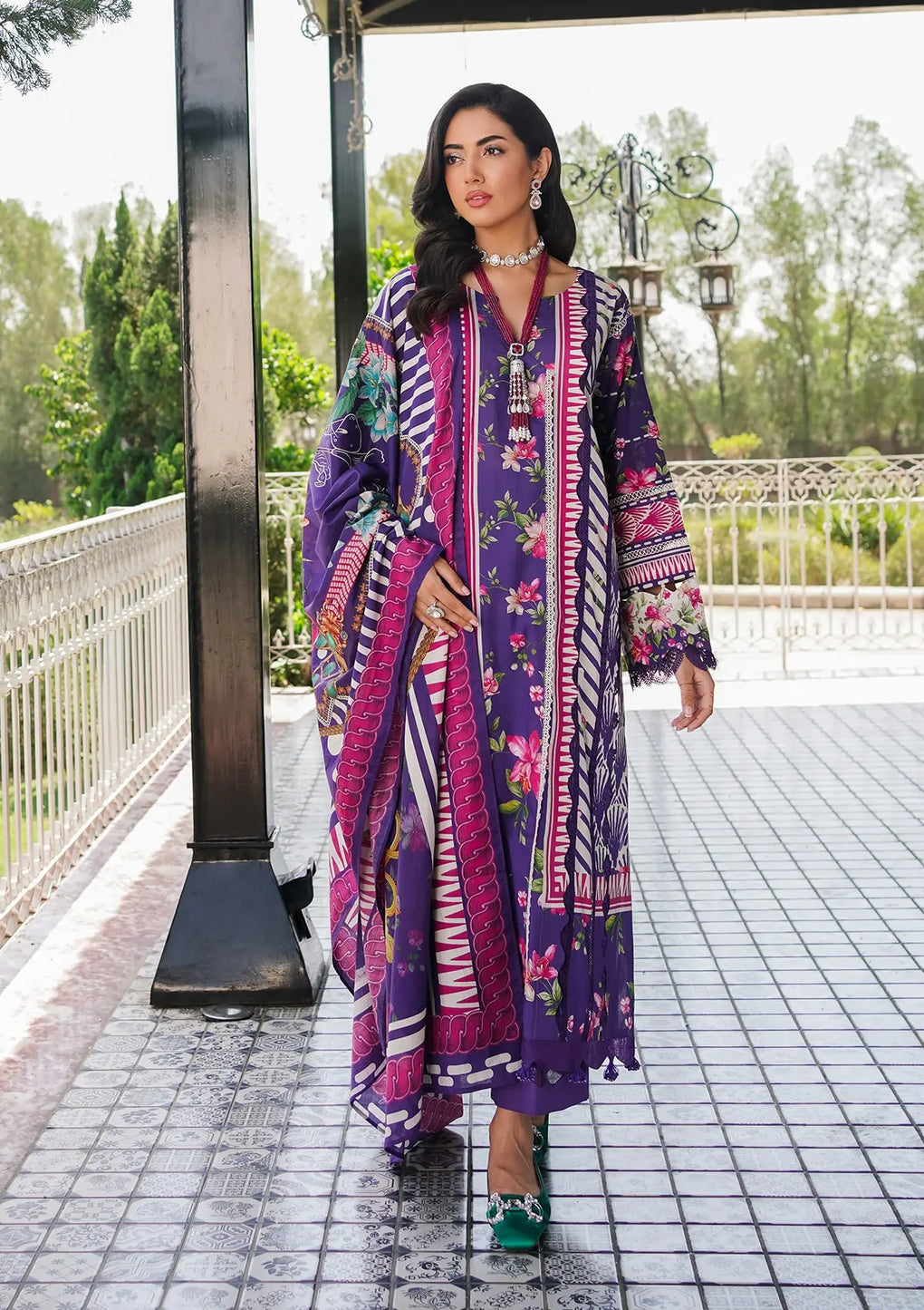 Elaf Premium | Printed Collection 24 | EEP-02B - Bloomie - Waniyas