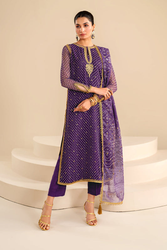 Baroque | Luxury Pret 24 | CHIFFON UF-625 - Designer Dress with Intricate embroidery and embellishments. Shop elegent wedding dress at Maria Faisal.
