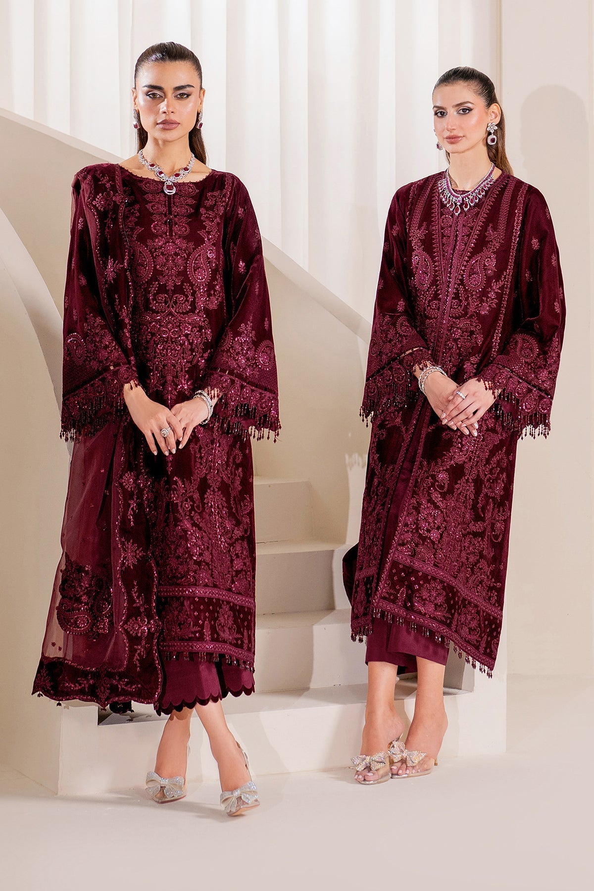 Baroque | Jahanara Luxury Velvet 23 | UF-758 - Designer Dress with Intricate embroidery and embellishments. Shop elegent wedding dress at Maria Faisal.