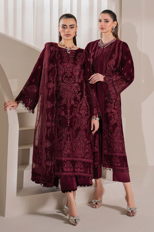 Baroque | Jahanara Luxury Velvet 23 | UF-758 - Designer Dress with Intricate embroidery and embellishments. Shop elegent wedding dress at Maria Faisal.