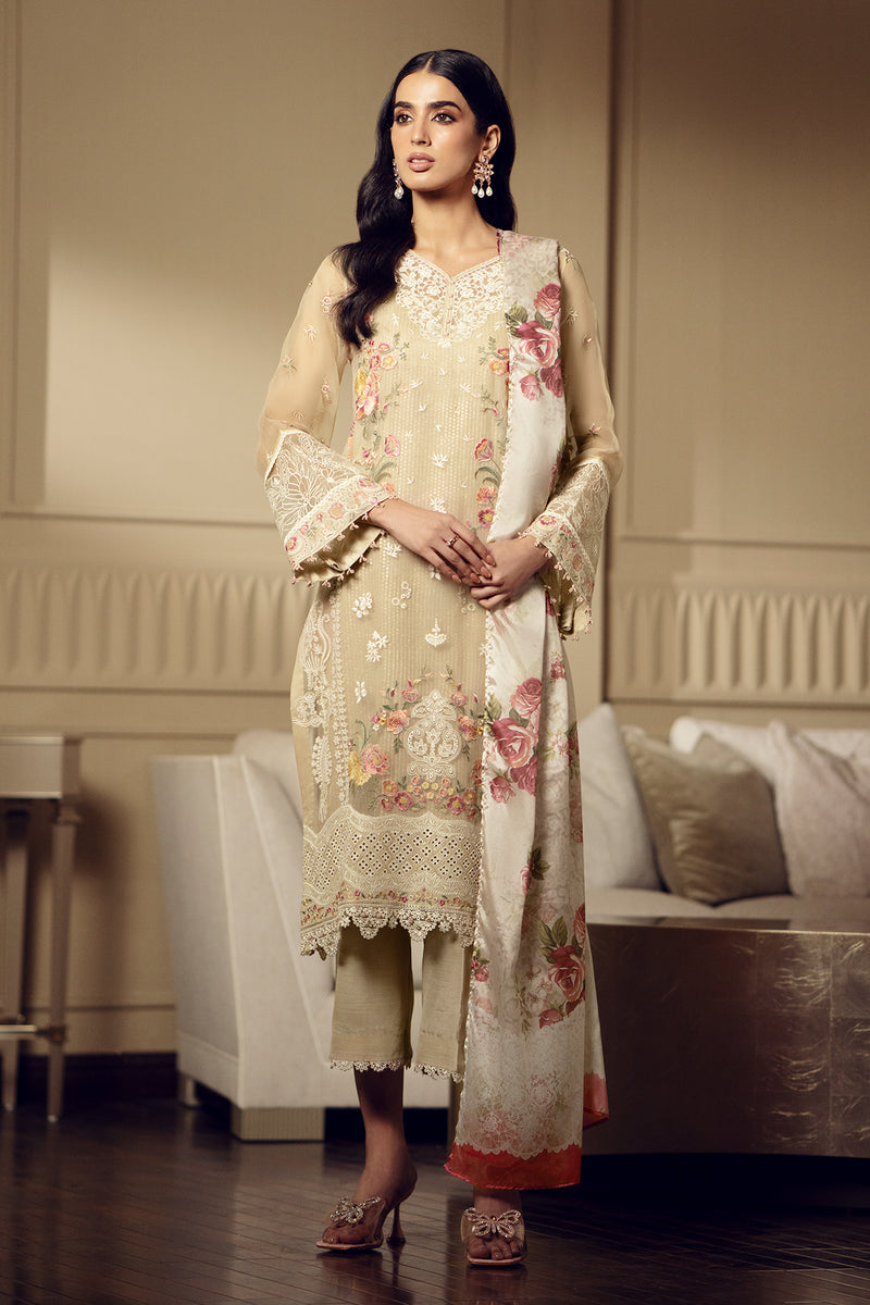 Baroque | Luxury Pret 24 | CHIFFON UF-513 - Designer Dress with Intricate embroidery and embellishments. Shop elegent wedding dress at Maria Faisal.