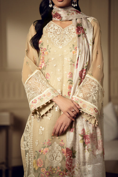 Baroque | Luxury Pret 24 | CHIFFON UF-513 - Designer Dress with Intricate embroidery and embellishments. Shop elegent wedding dress at Maria Faisal.