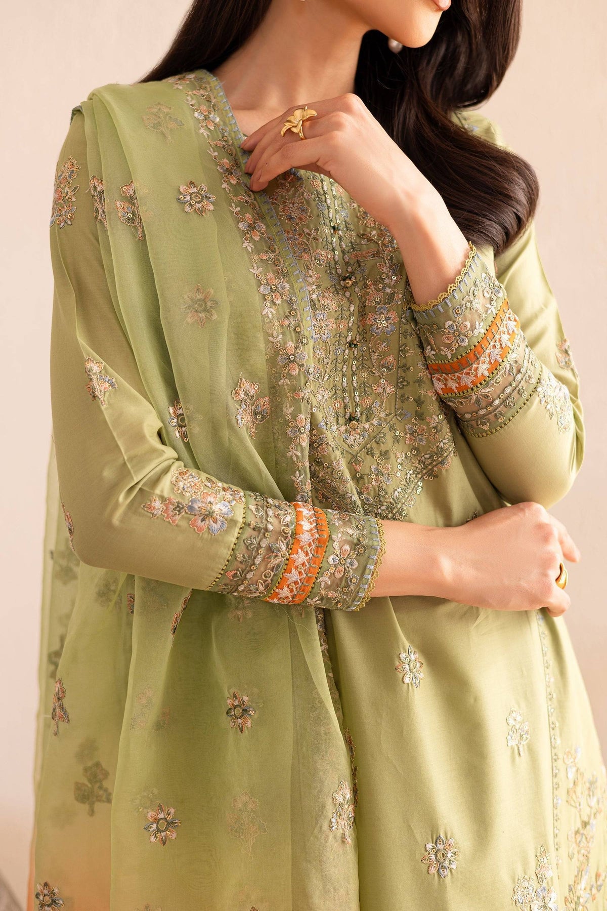 Batik | Nyra Embroidered Summer Solids | Citrus Glow by Maria Faisal - Registered Vendor of : Batik - type : Ladies Clothes - 100% original wedding dresses