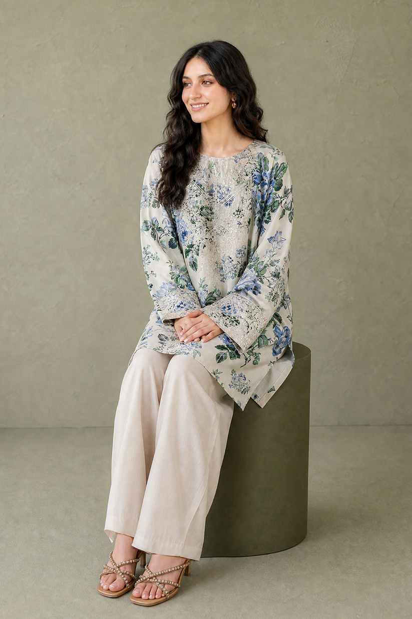 Saad Shaikh | Ease Fall Edit 26 | D-12 Co-ord Set Skin - Casual Dress - available at Maria Faisal in UK and USA.