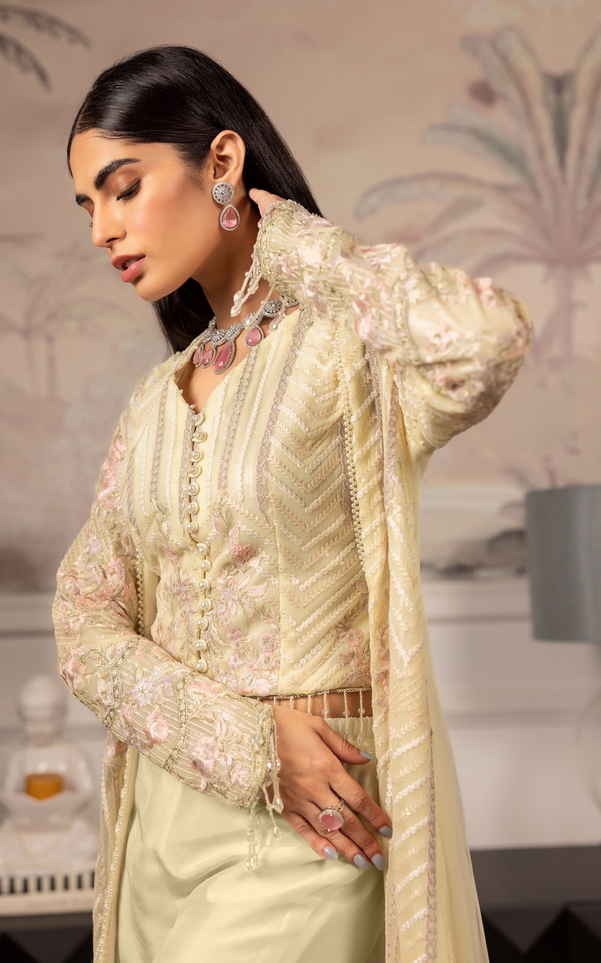 Threads and Motifs | Formal Dresses 25 | Net Embroidered Jacket With Embroidered Blouse